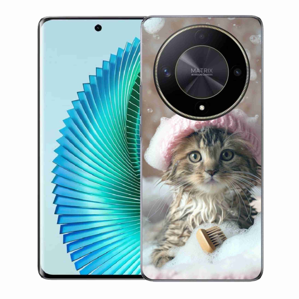 Gelový kryt mmCase na Honor Magic 6 Lite 5G - kotě a koupel