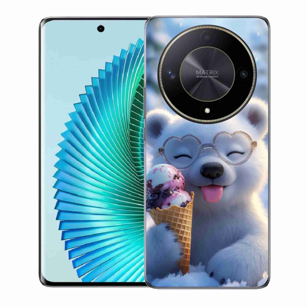 Gelový kryt mmCase na Honor Magic 6 Lite 5G - medvídek se zmrzlinou