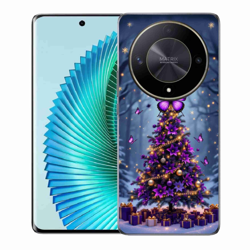 Gelový kryt mmCase na Honor Magic 6 Lite 5G - motýlí vánoční stromek
