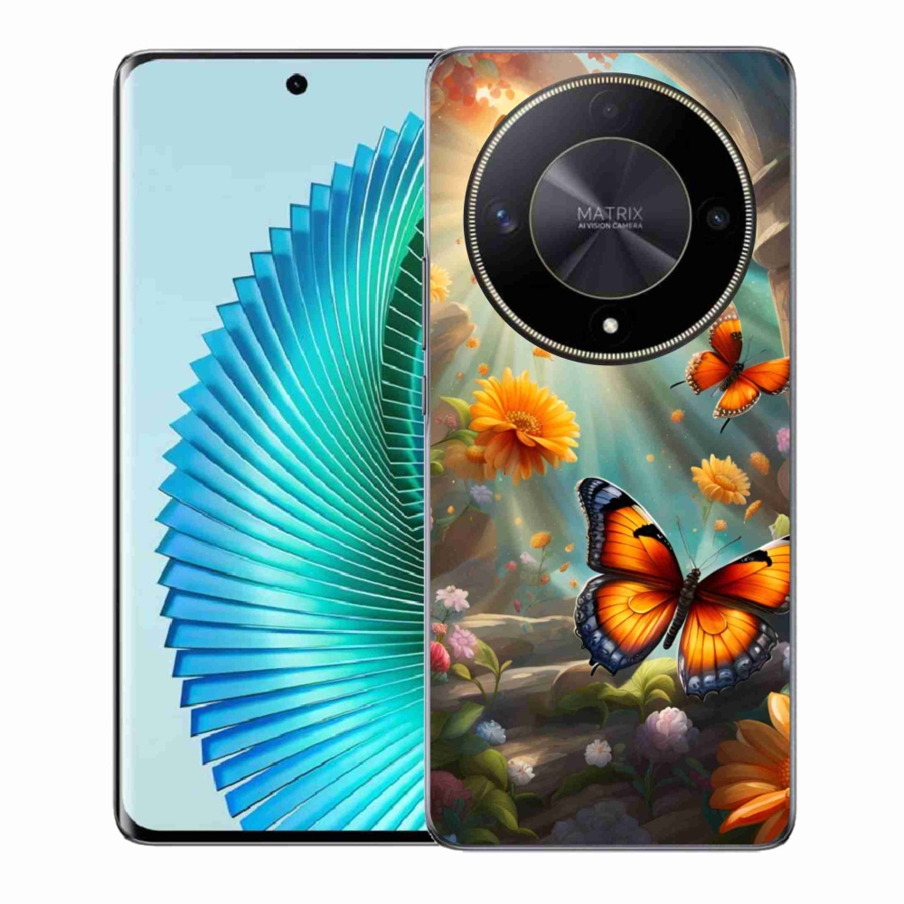 Gelový kryt mmCase na Honor Magic 6 Lite 5G - motýlí zahrada 2