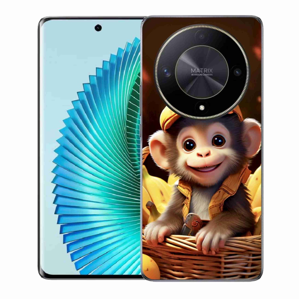 Gelový kryt mmCase na Honor Magic 6 Lite 5G - opice v košíku