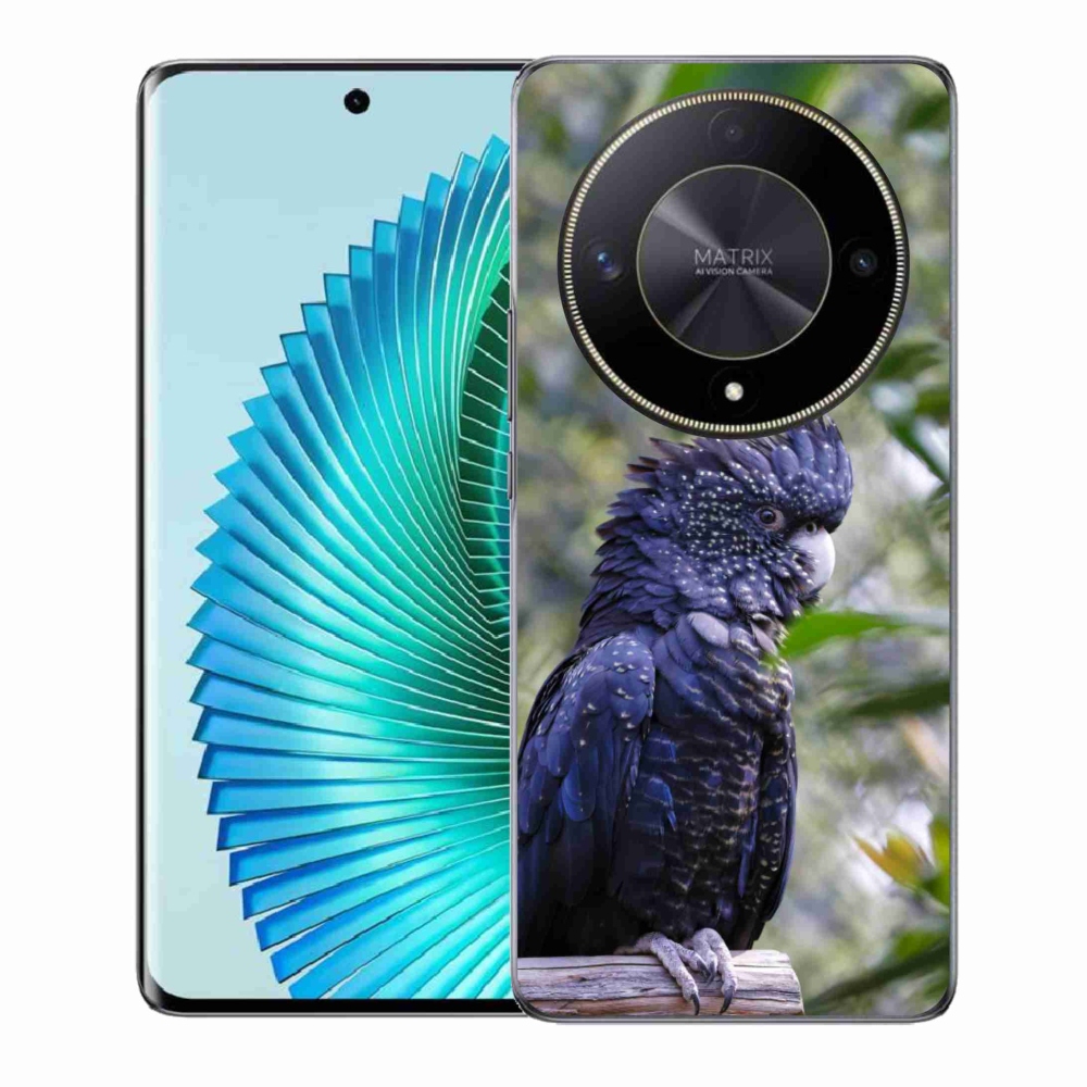 Gelový kryt mmCase na Honor Magic 6 Lite 5G - papoušek kakadu černý