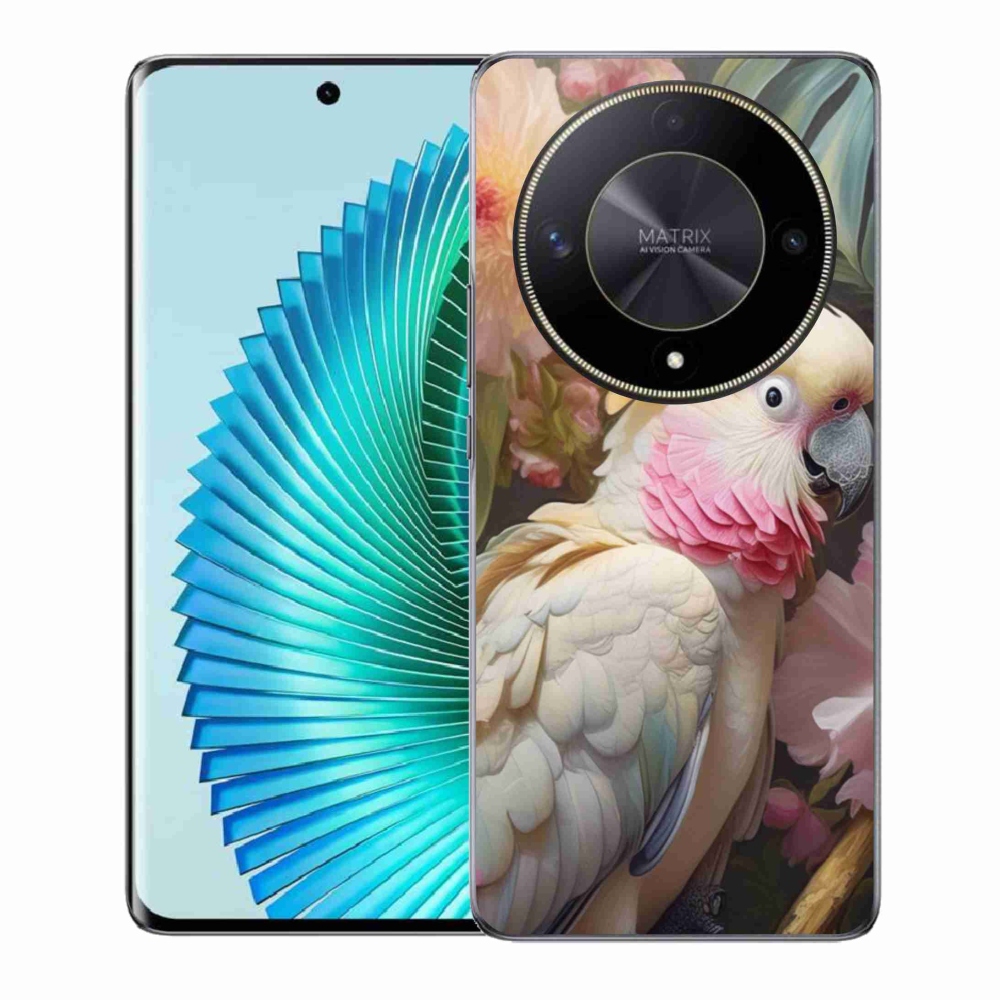 Gelový kryt mmCase na Honor Magic 6 Lite 5G - papoušek kakadu růžový 2