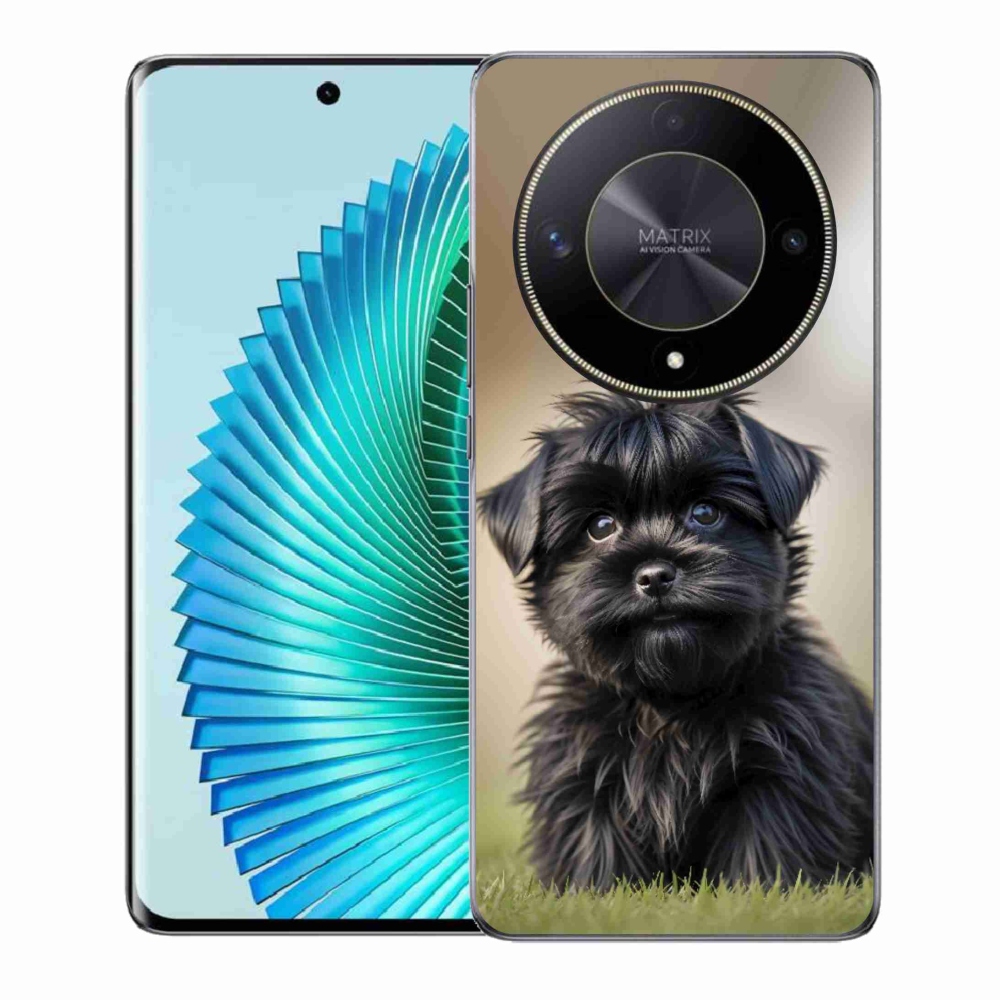 Gelový kryt mmCase na Honor Magic 6 Lite 5G - roztomilý černý pejsek