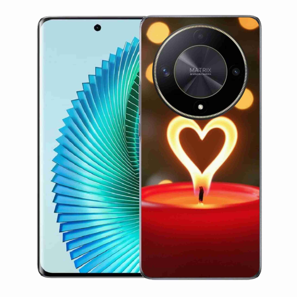 Gelový kryt mmCase na Honor Magic 6 Lite 5G - srdce z plamene