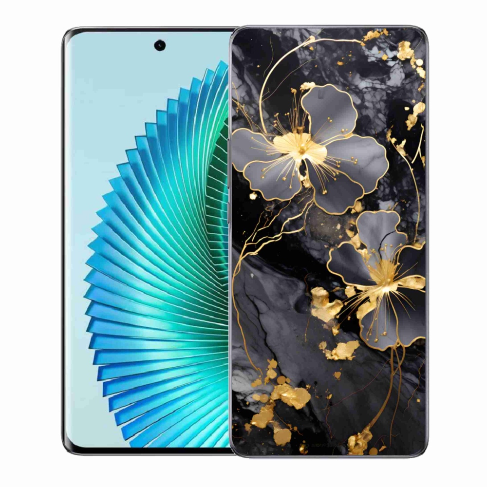 Gelový kryt mmCase na Honor Magic 6 Lite 5G - zlaté květy