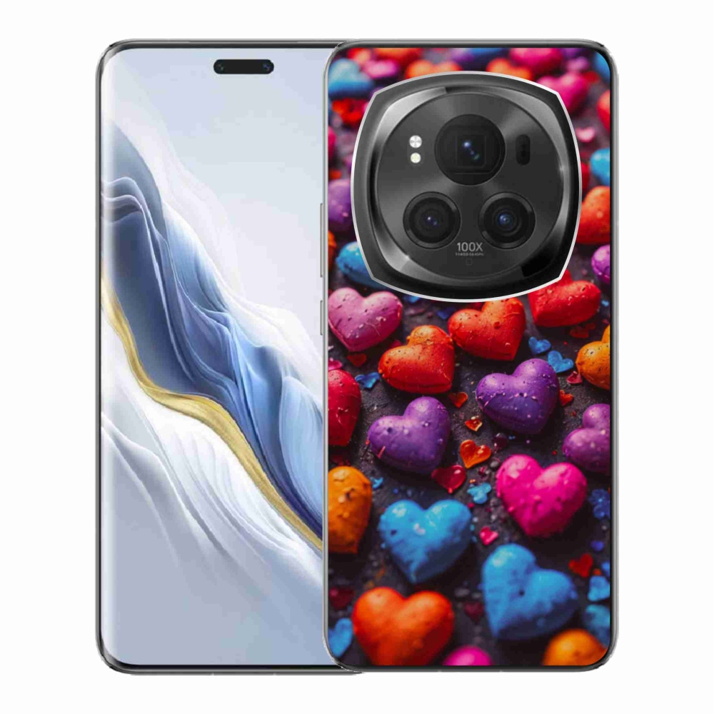 Gelový kryt mmCase na Honor Magic 6 Pro 5G - barevná srdce