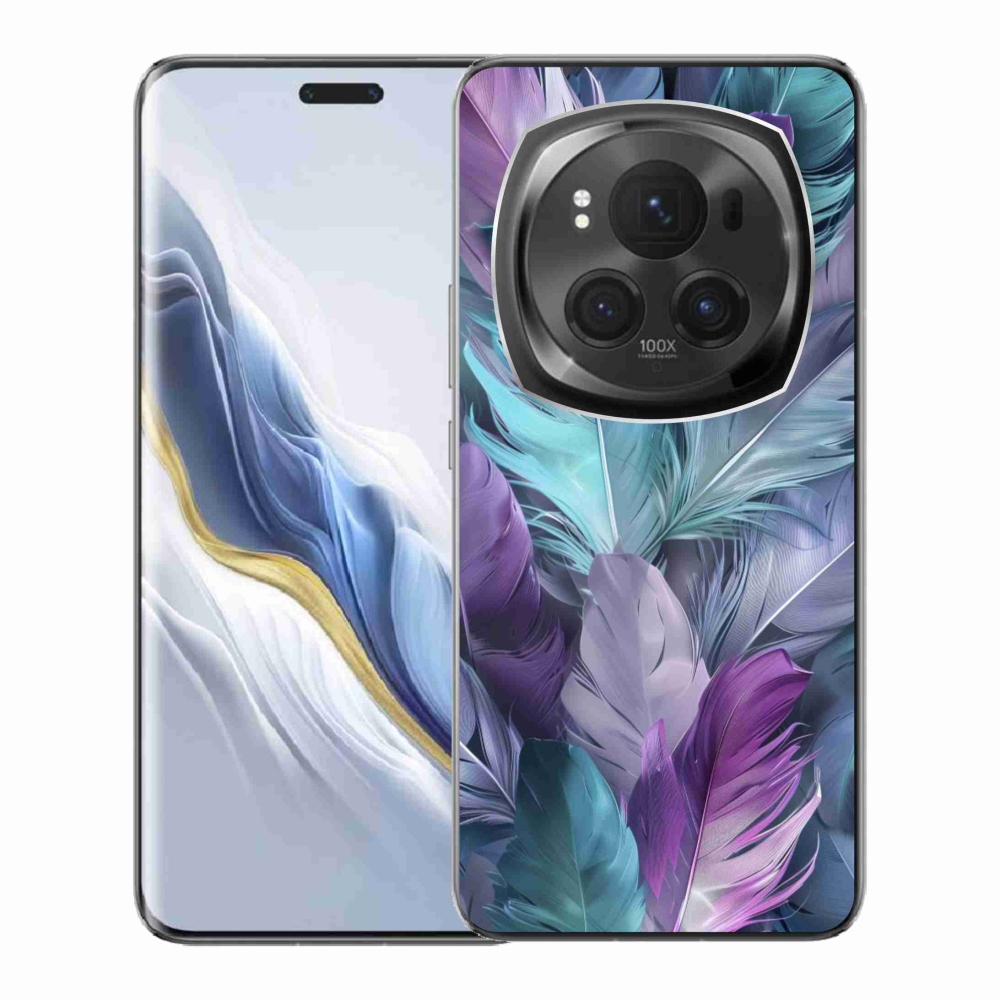 Gelový kryt mmCase na Honor Magic 6 Pro 5G - barevné peří 2