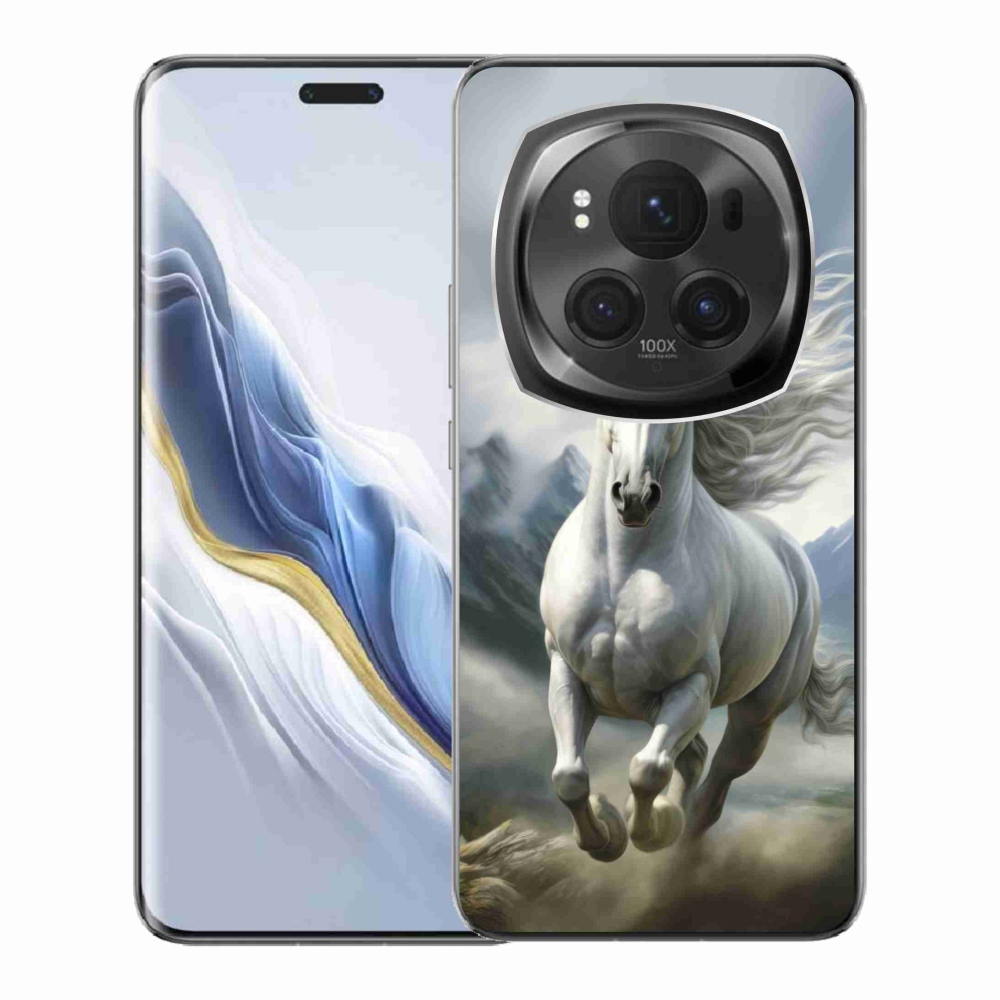 Gelový kryt mmCase na Honor Magic 6 Pro 5G - běžící bílý kůň 3