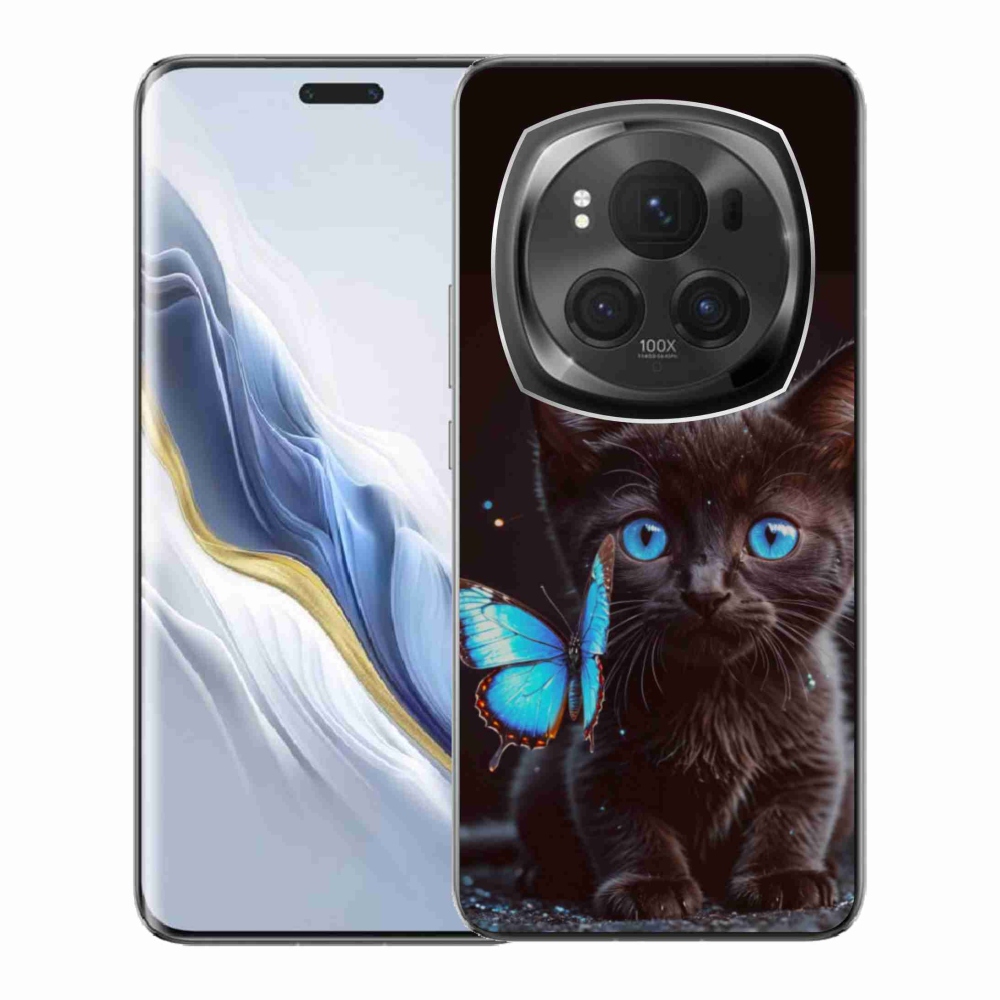 Gelový kryt mmCase na Honor Magic 6 Pro 5G - černé kotě 3