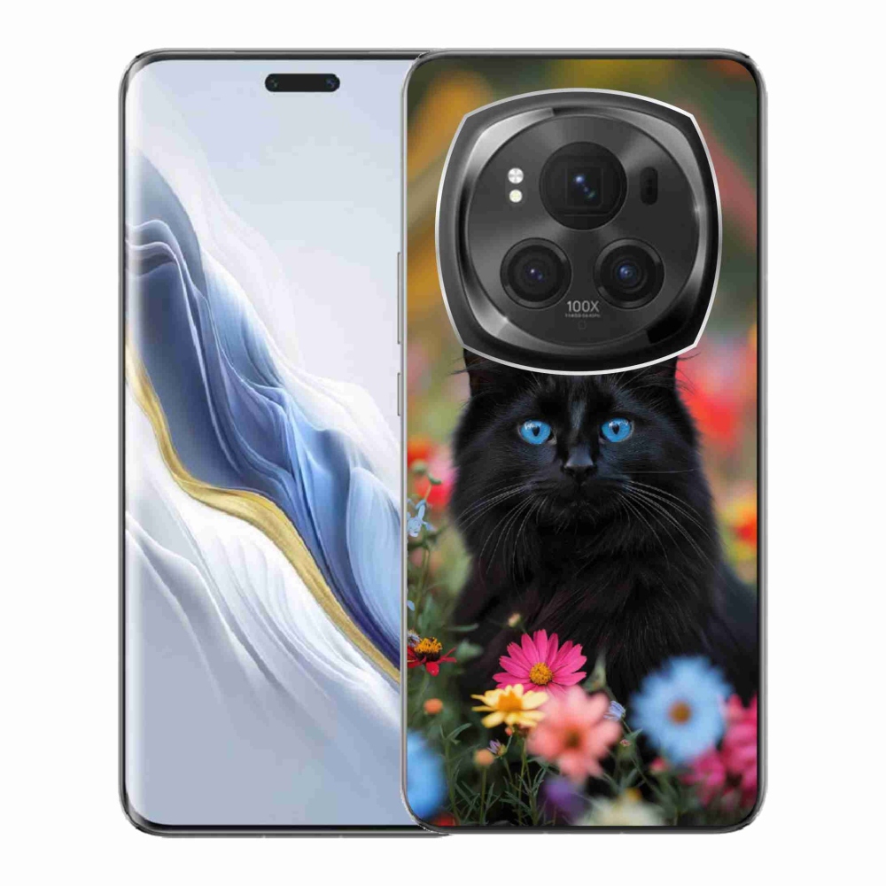 Gelový kryt mmCase na Honor Magic 6 Pro 5G - černé kotě 4