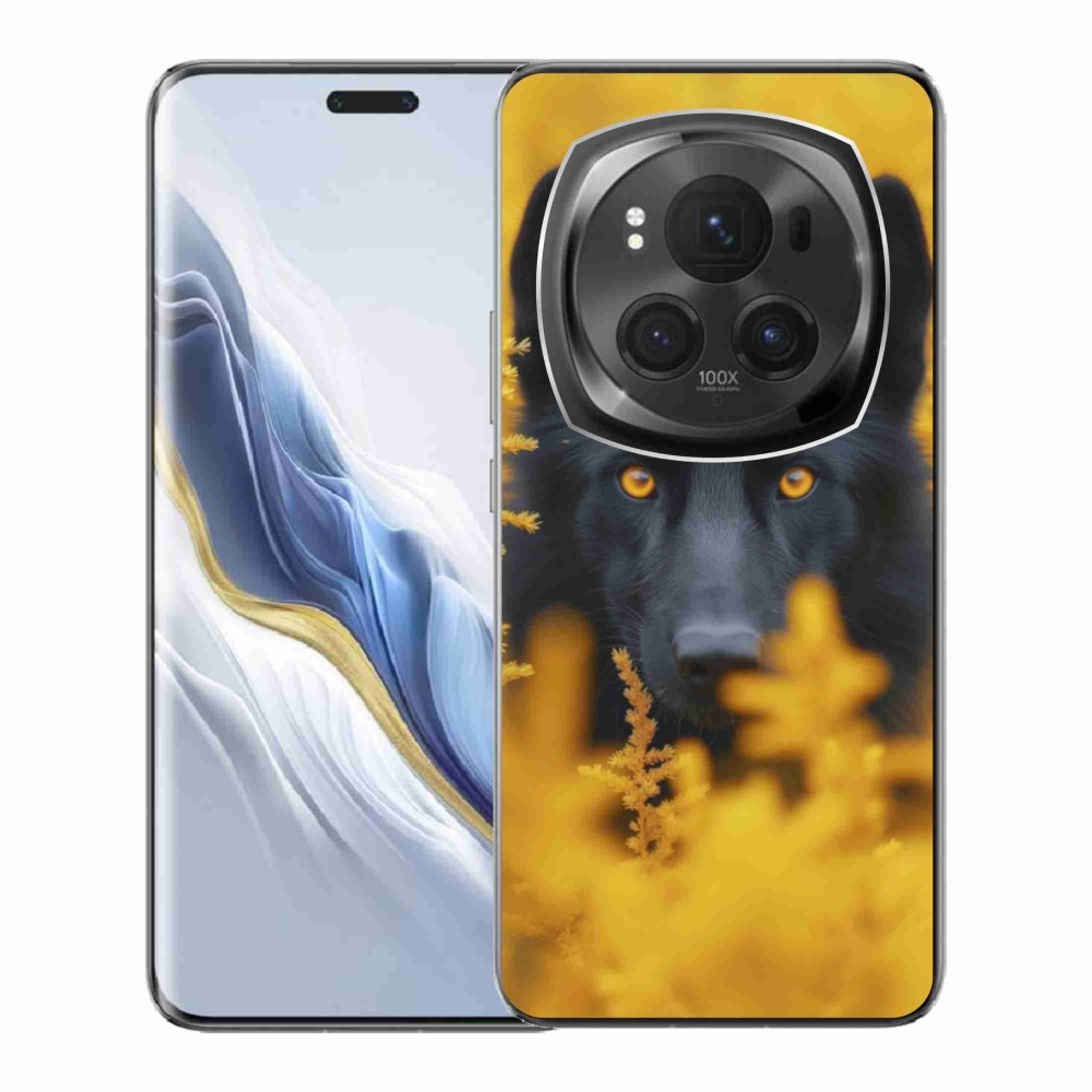 Gelový kryt mmCase na Honor Magic 6 Pro 5G - černý vlk 2