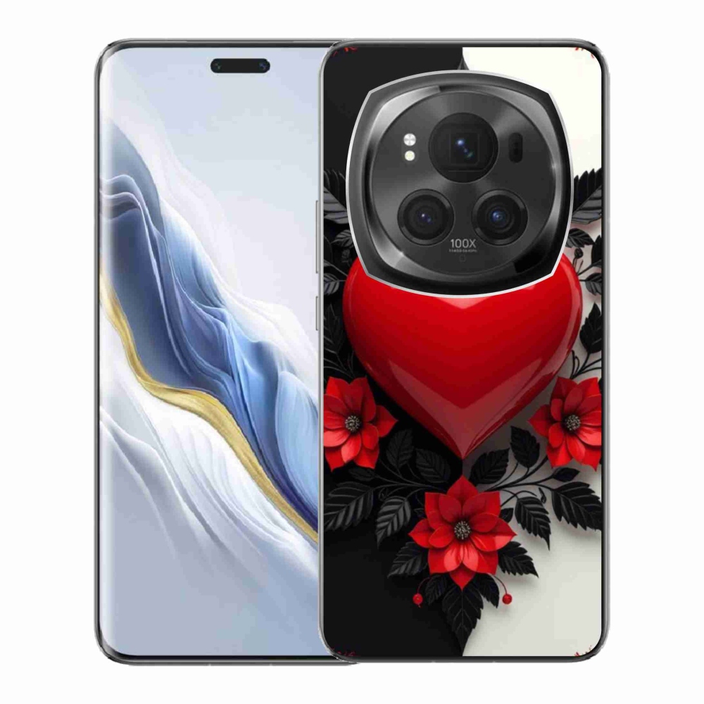Gelový kryt mmCase na Honor Magic 6 Pro 5G - červené srdce