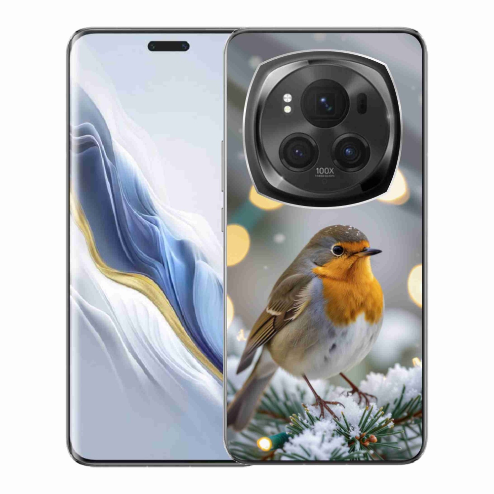 Gelový kryt mmCase na Honor Magic 6 Pro 5G - červenka v zimě