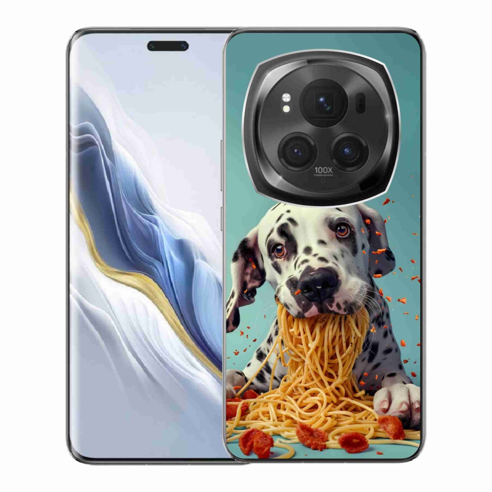 Gelový kryt mmCase na Honor Magic 6 Pro 5G - dalmatin a špagety