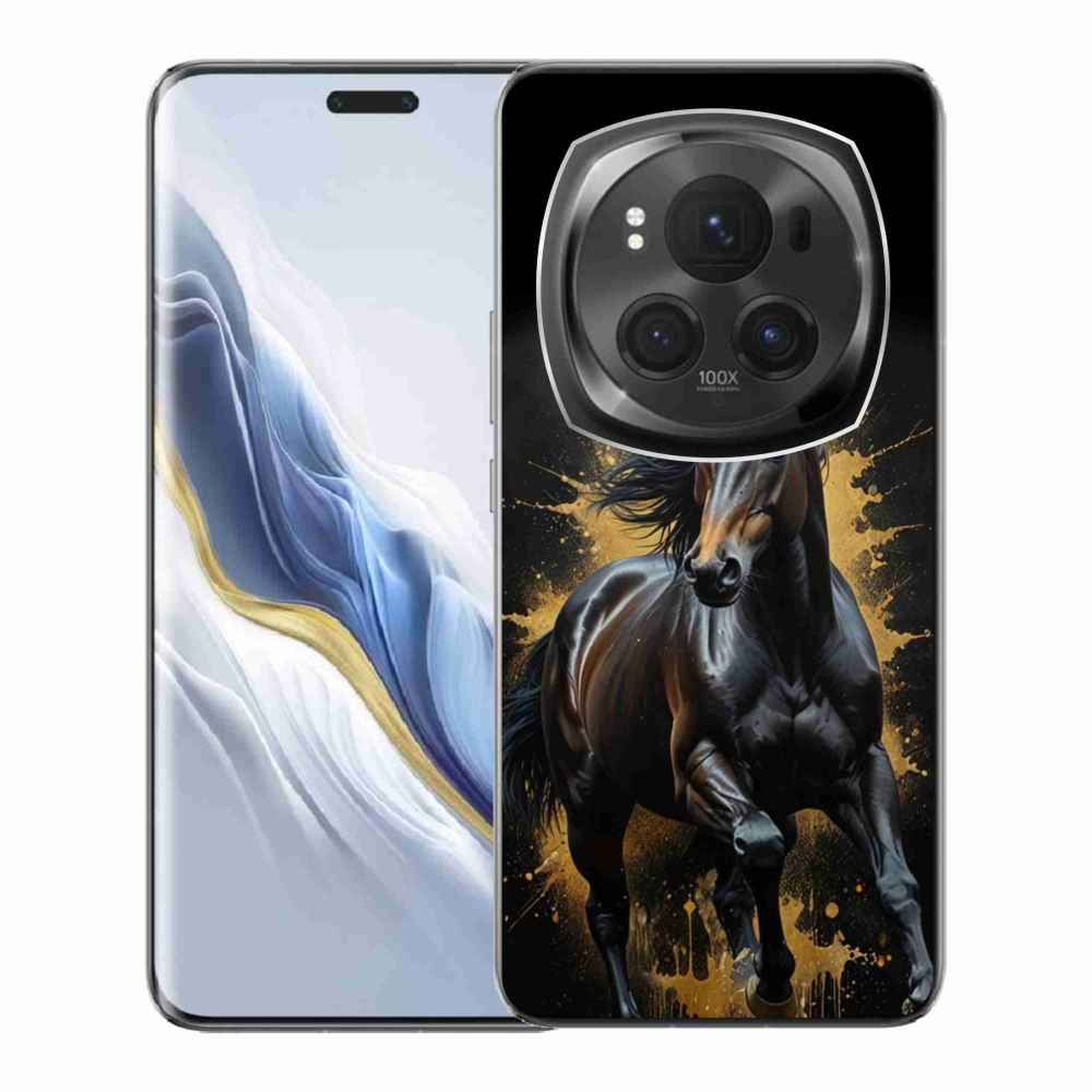 Gelový kryt mmCase na Honor Magic 6 Pro 5G - elegantní černý hřebec