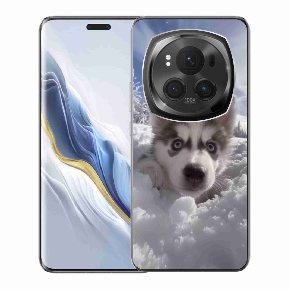 Gelový kryt mmCase na Honor Magic 6 Pro 5G - husky ve sněhu