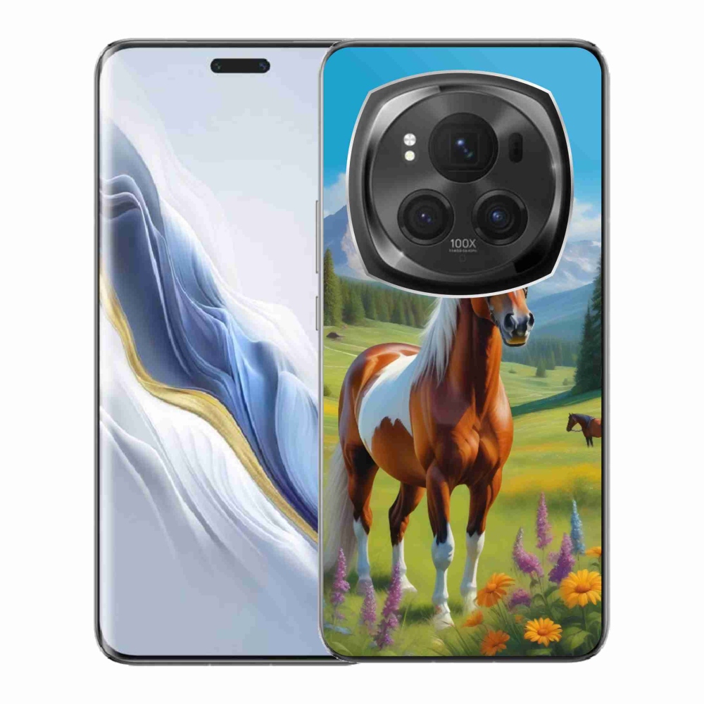 Gelový kryt mmCase na Honor Magic 6 Pro 5G - kůň na louce