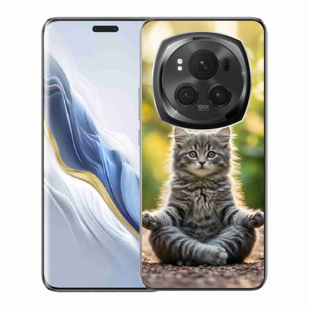 Gelový kryt mmCase na Honor Magic 6 Pro 5G - meditující kotě