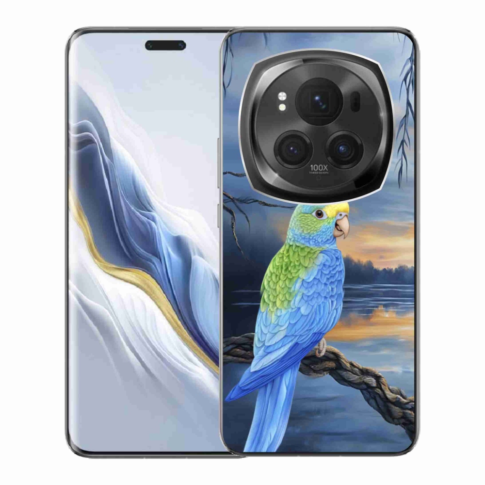 Gelový kryt mmCase na Honor Magic 6 Pro 5G - modrý papoušek
