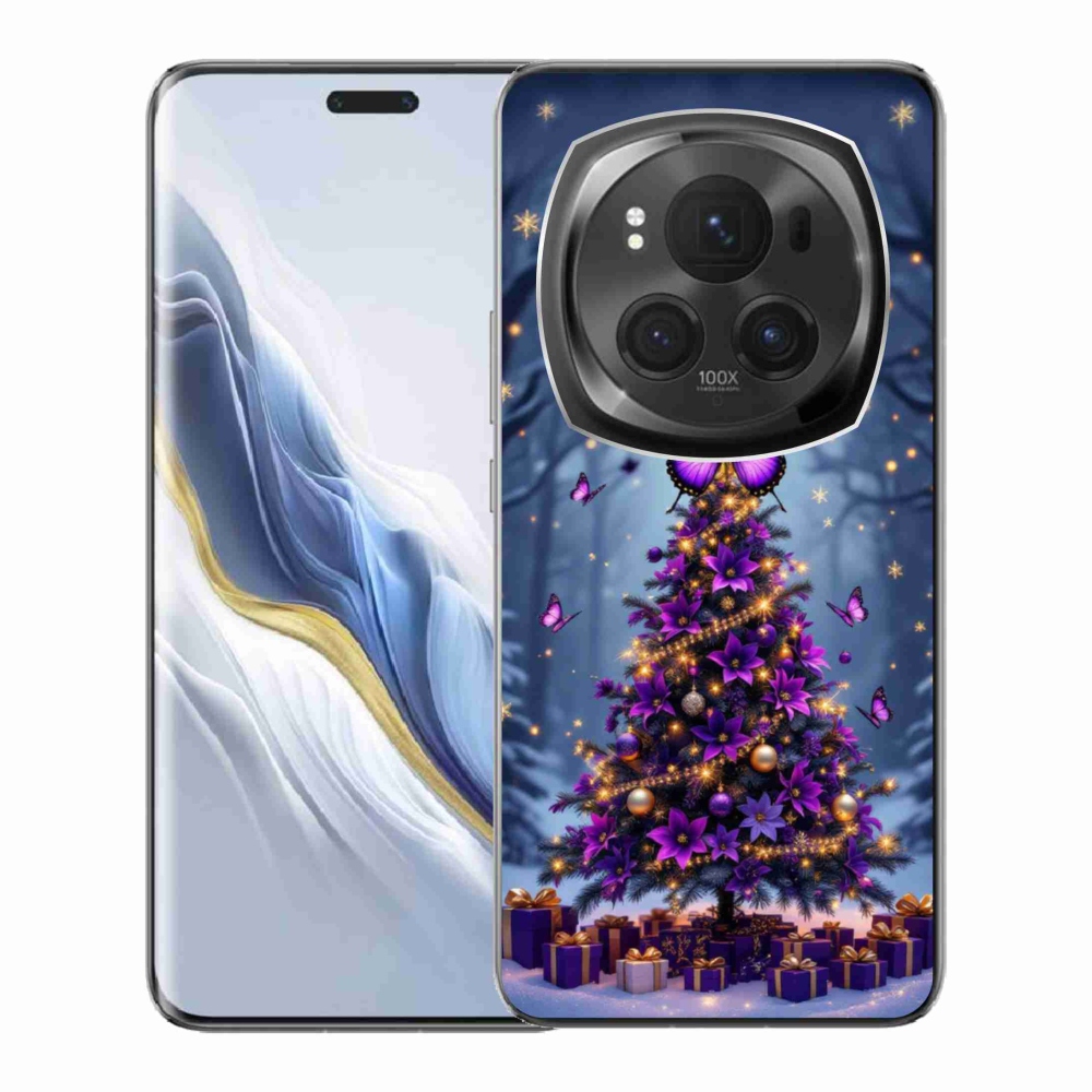 Gelový kryt mmCase na Honor Magic 6 Pro 5G - motýlí vánoční stromek