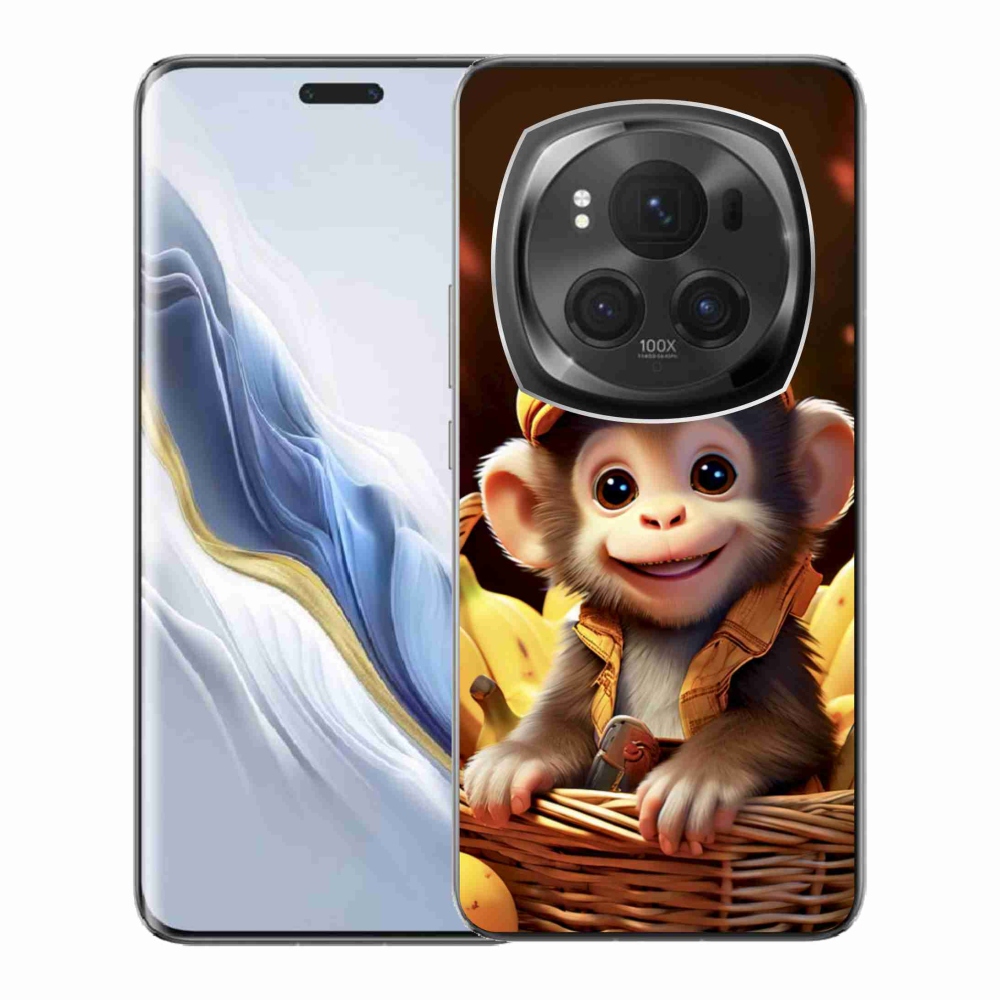 Gelový kryt mmCase na Honor Magic 6 Pro 5G - opice v košíku