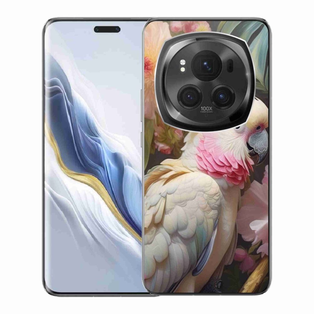 Gelový kryt mmCase na Honor Magic 6 Pro 5G - papoušek kakadu růžový 2
