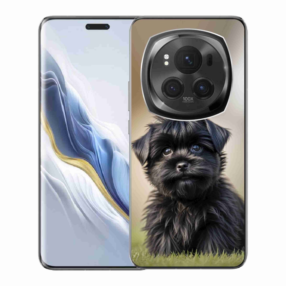 Gelový kryt mmCase na Honor Magic 6 Pro 5G - roztomilý černý pejsek