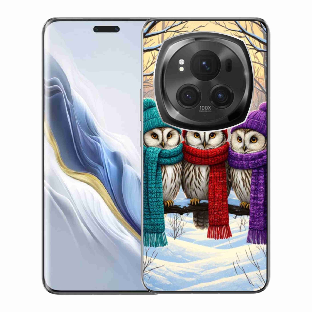 Gelový kryt mmCase na Honor Magic 6 Pro 5G - soví přátelé