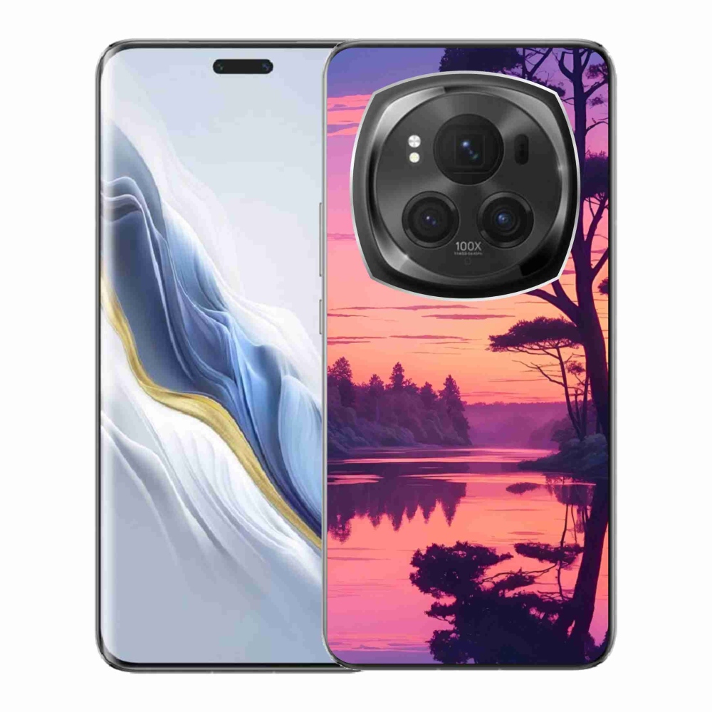 Gelový kryt mmCase na Honor Magic 6 Pro 5G - západ slunce nad jezerem