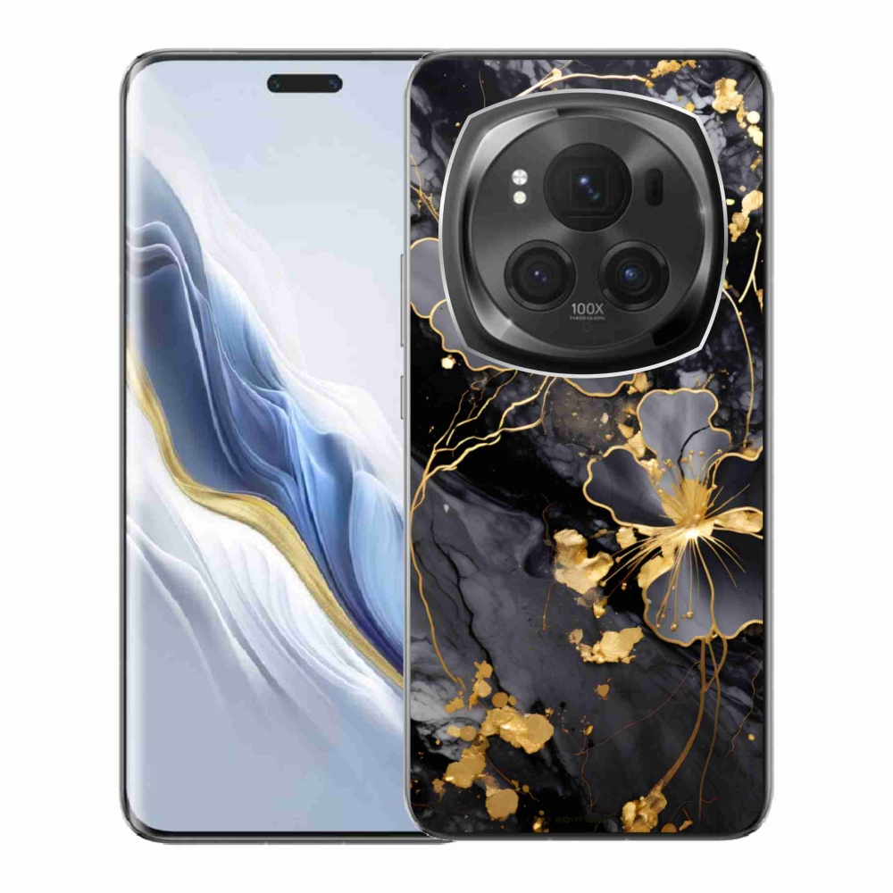 Gelový kryt mmCase na Honor Magic 6 Pro 5G - zlaté květy