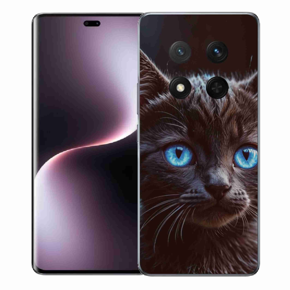 Gelový kryt mmCase na Honor Magic 7 Lite 5G - černé kotě 2
