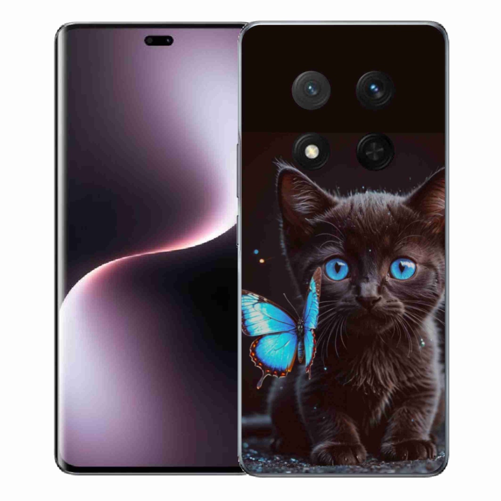 Gelový kryt mmCase na Honor Magic 7 Lite 5G - černé kotě 3