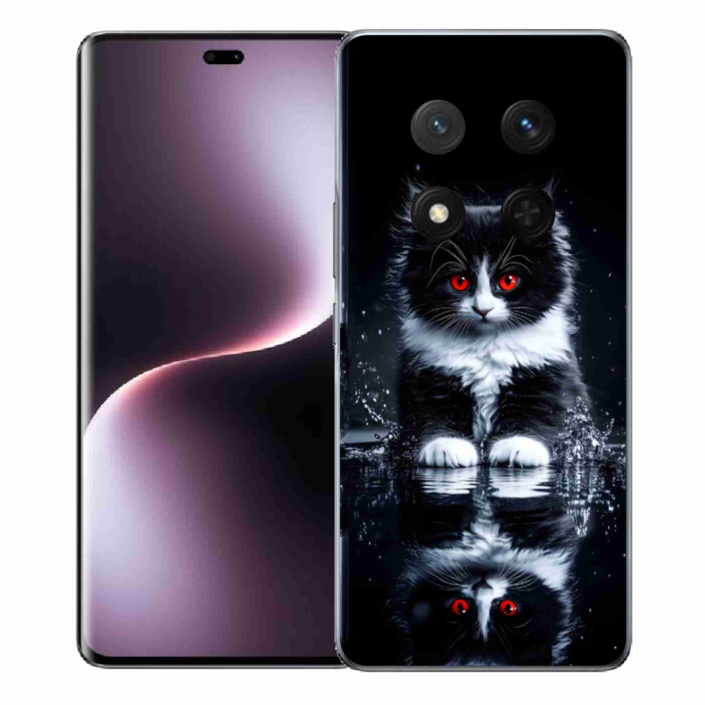 Gelový kryt mmCase na Honor Magic 7 Lite 5G - černobílé kotě
