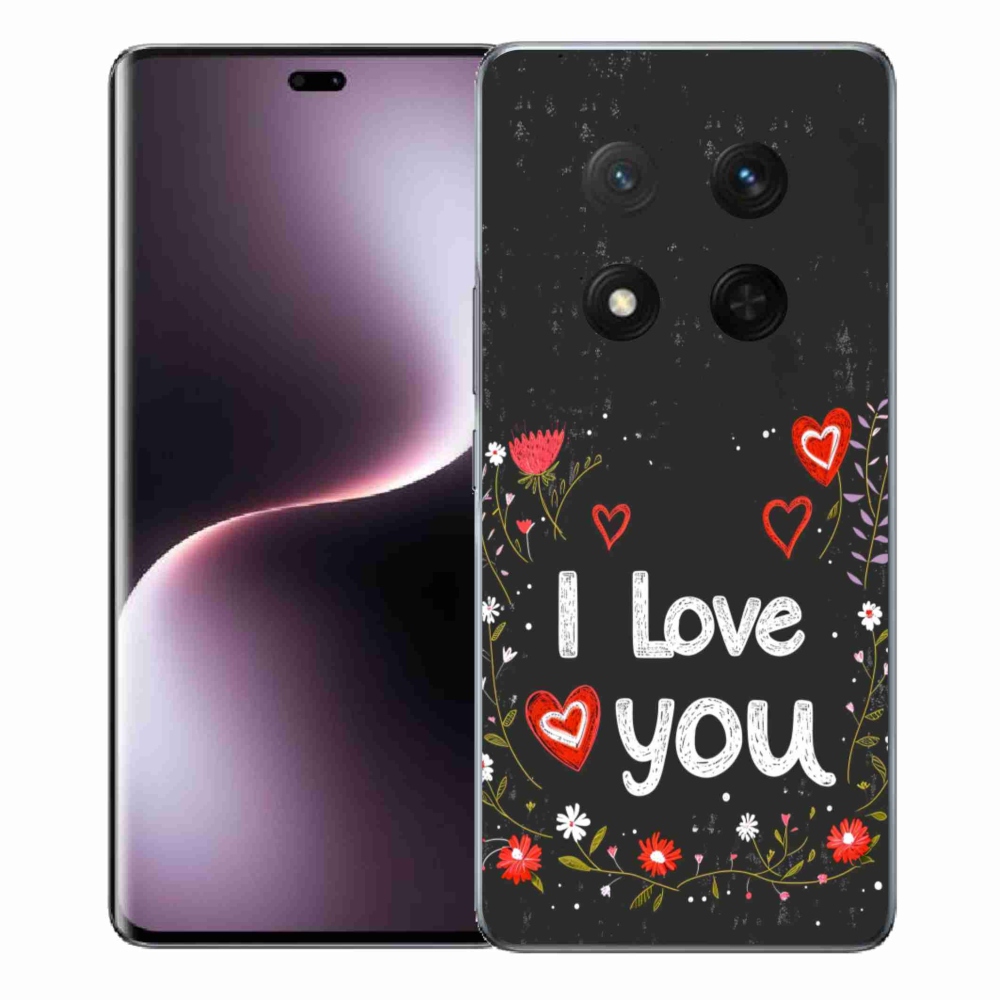 Gelový kryt mmCase na Honor Magic 7 Lite 5G - I love you černé pozadí