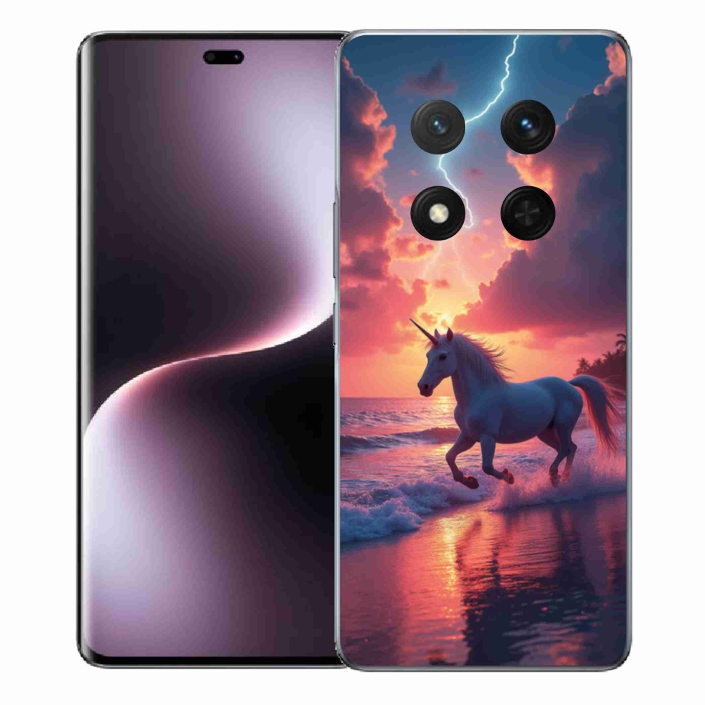 Gelový kryt mmCase na Honor Magic 7 Lite 5G - jednorožec na pláži