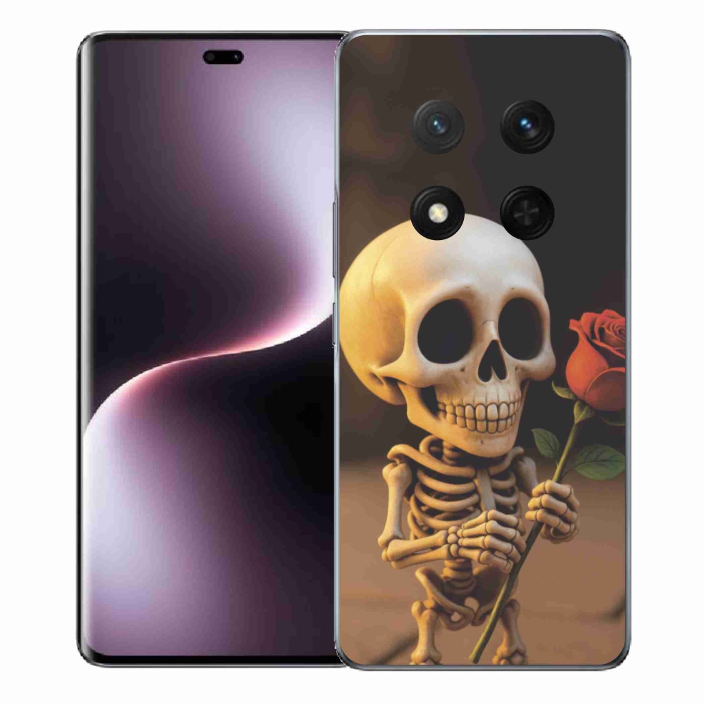 Gelový kryt mmCase na Honor Magic 7 Lite 5G - kostlivec s růží