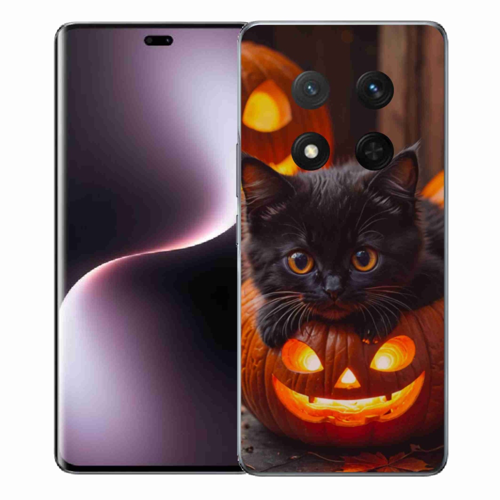 Gelový kryt mmCase na Honor Magic 7 Lite 5G - kotě a dýně