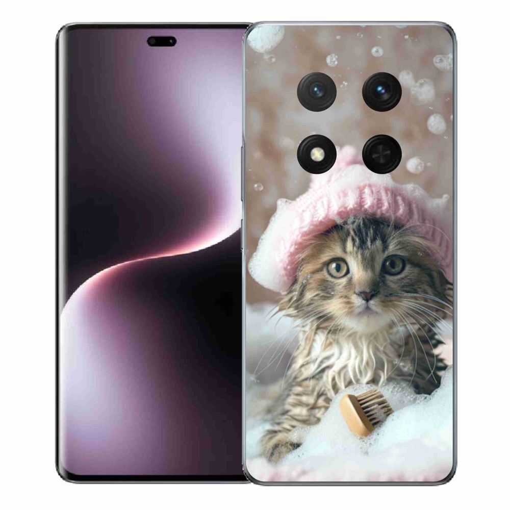 Gelový kryt mmCase na Honor Magic 7 Lite 5G - kotě a koupel