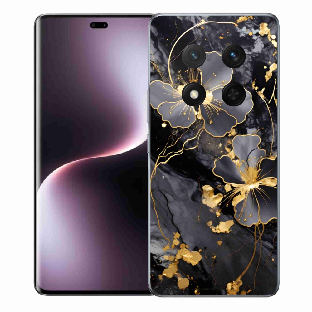 Gelový kryt mmCase na Honor Magic 7 Lite 5G - zlaté květy