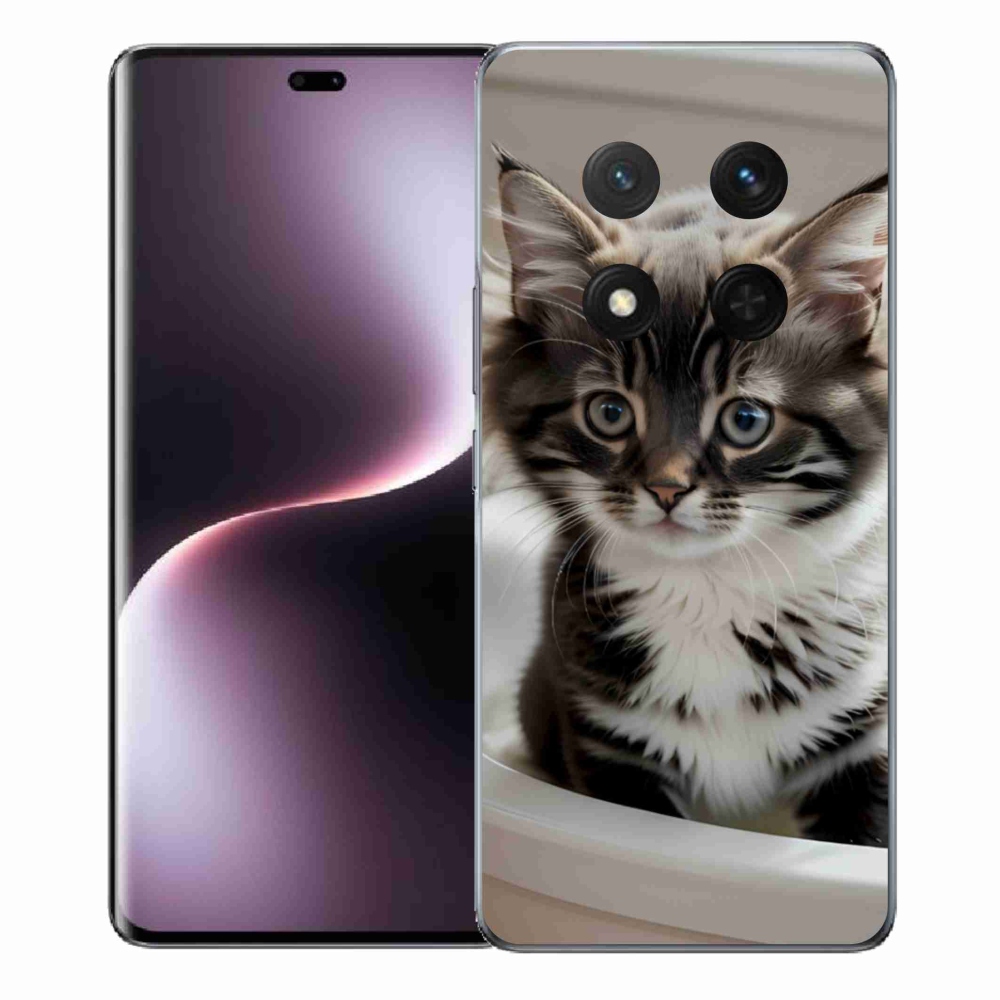 Gelový kryt mmCase na Honor Magic 7 Lite 5G - zvědavé kotě