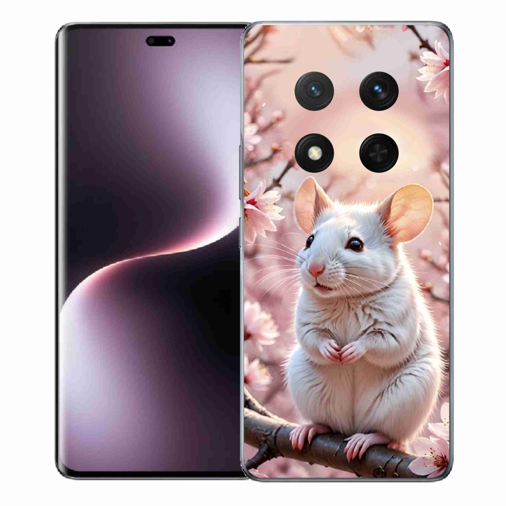 Gelový kryt mmCase na Honor Magic 7 Lite - bílá myš na větvi