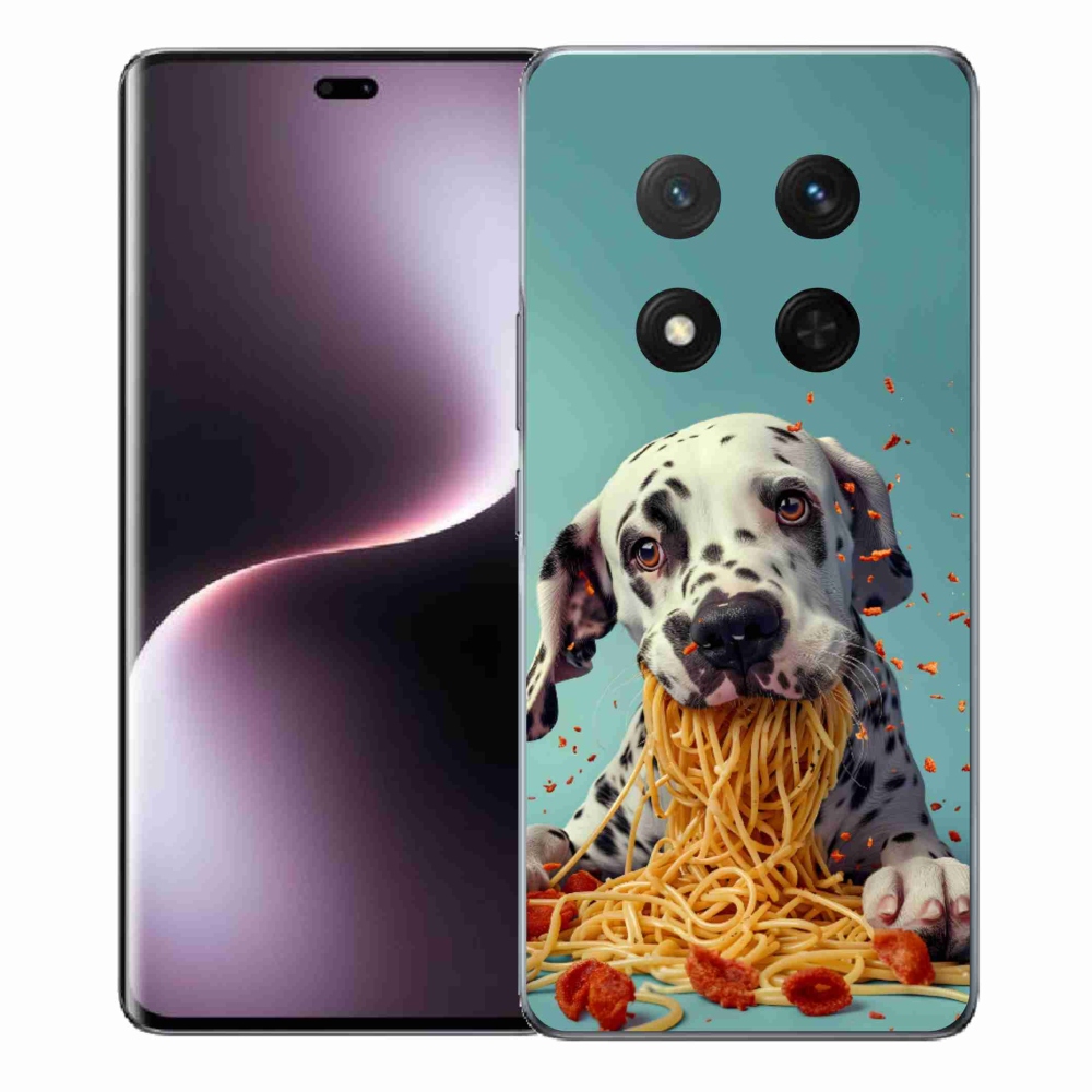 Gelový kryt mmCase na Honor Magic 7 Lite - dalmatin a špagety