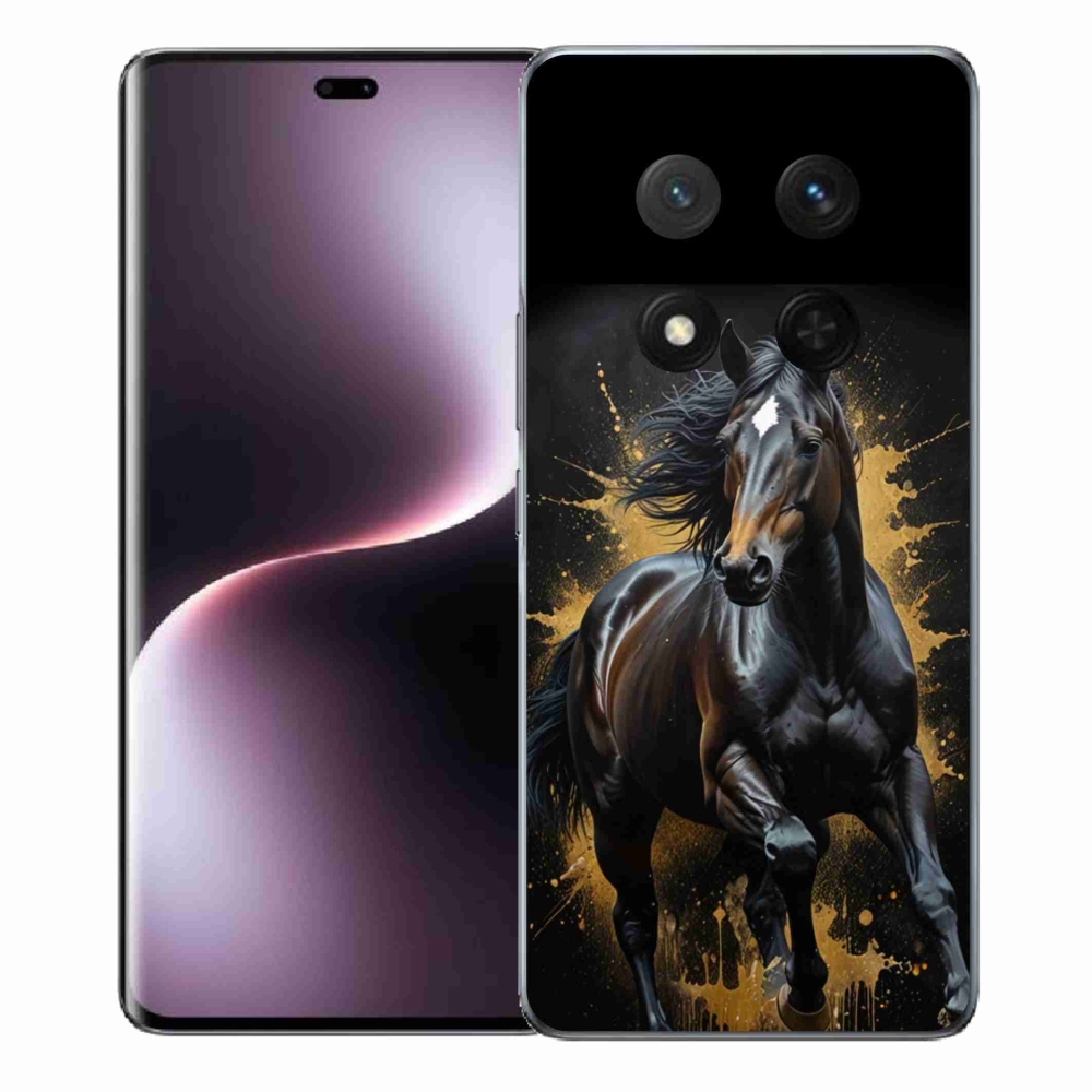 Gelový kryt mmCase na Honor Magic 7 Lite - elegantní černý hřebec