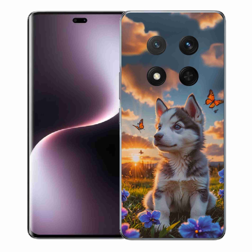 Gelový kryt mmCase na Honor Magic 7 Lite - husky při západu slunce