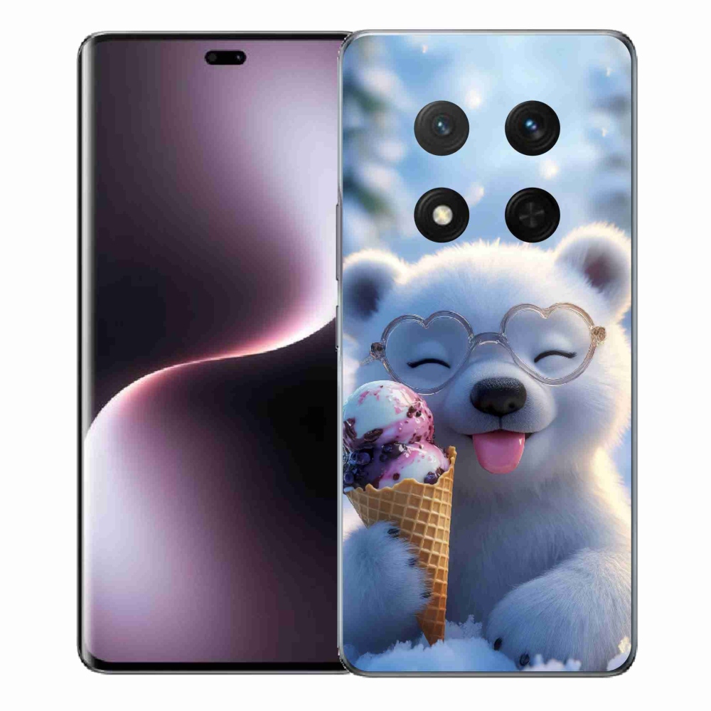 Gelový kryt mmCase na Honor Magic 7 Lite - medvídek se zmrzlinou