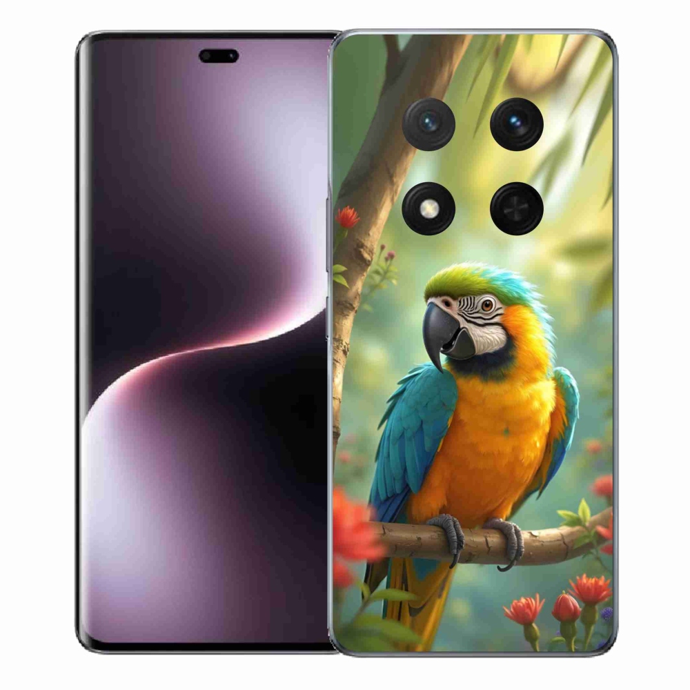 Gelový kryt mmCase na Honor Magic 7 Lite - papoušek ara modrožlutá