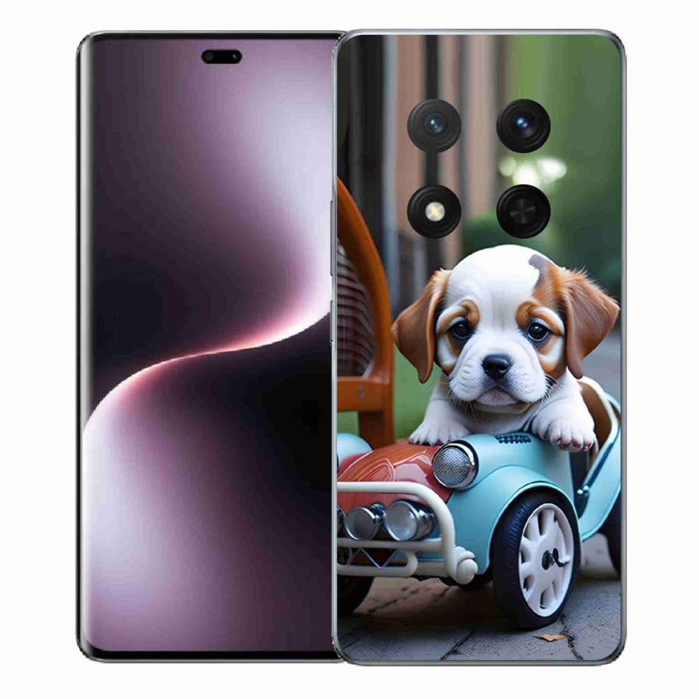 Gelový kryt mmCase na Honor Magic 7 Lite - štěně v retro autě