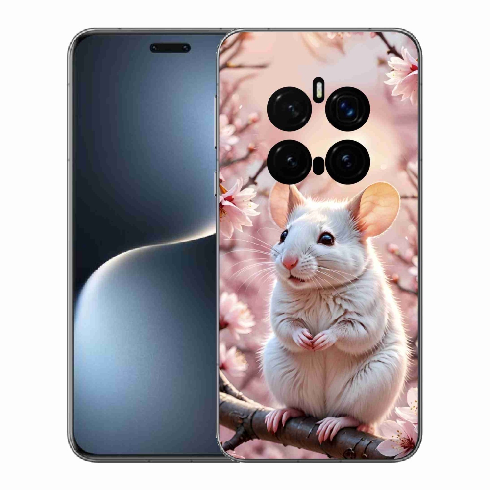 Gelový kryt mmCase na Honor Magic 7 Pro 5G - bílá myš na větvi