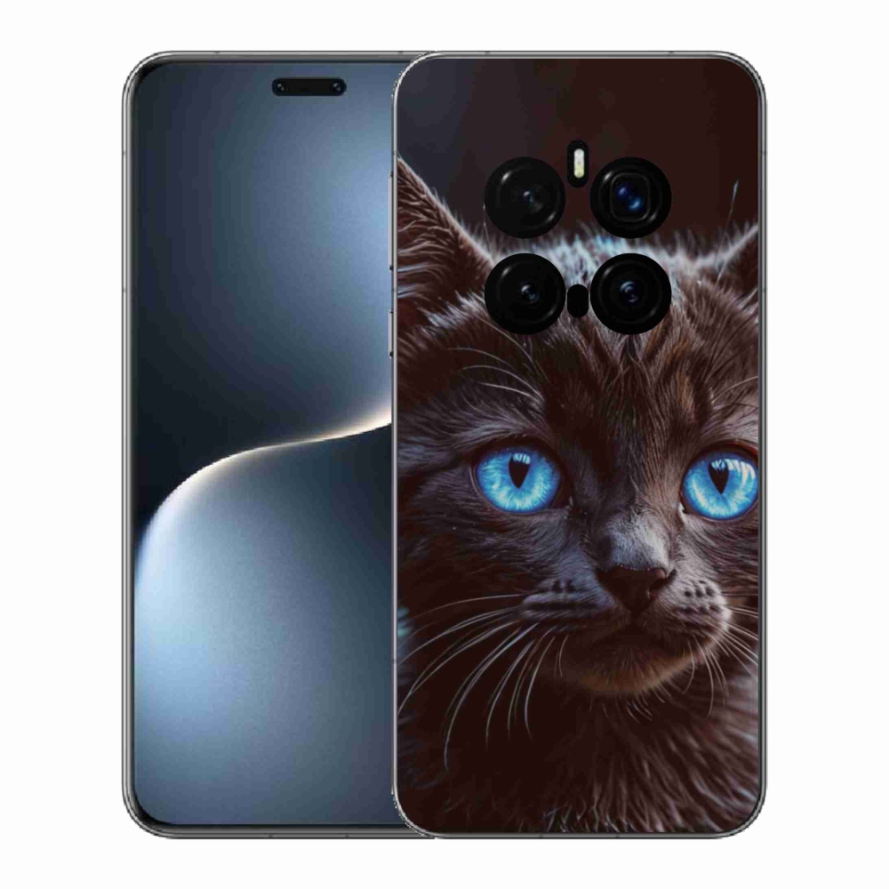 Gelový kryt mmCase na Honor Magic 7 Pro 5G - černé kotě 2